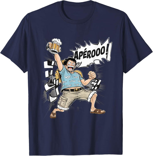 Aperitif Anime Gift Manga Beer Humour Japan Aperitif , Black, S T-Shirt - T-Shirt | Navy