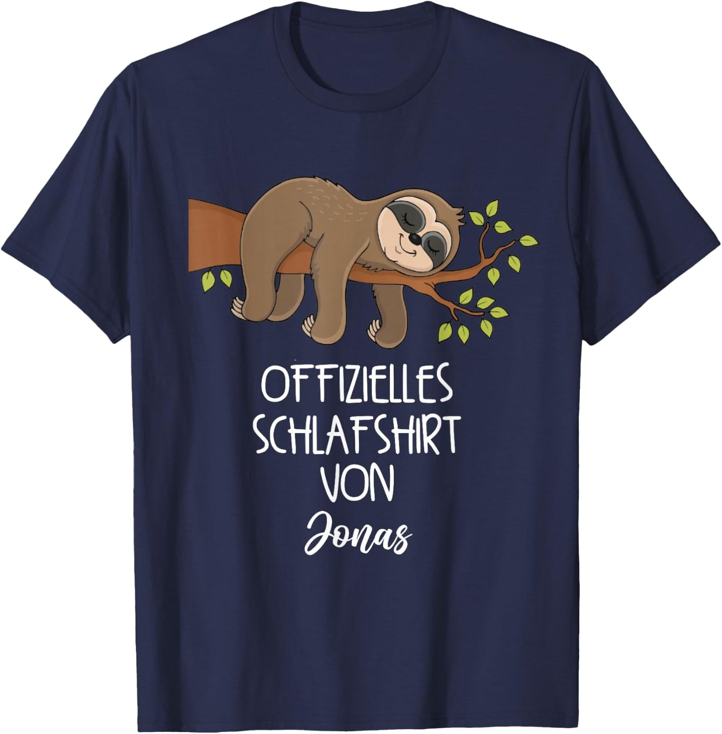 Jonas Official Sleepshirt Nightdress Sloth , black T-Shirt - T-Shirt | Navy