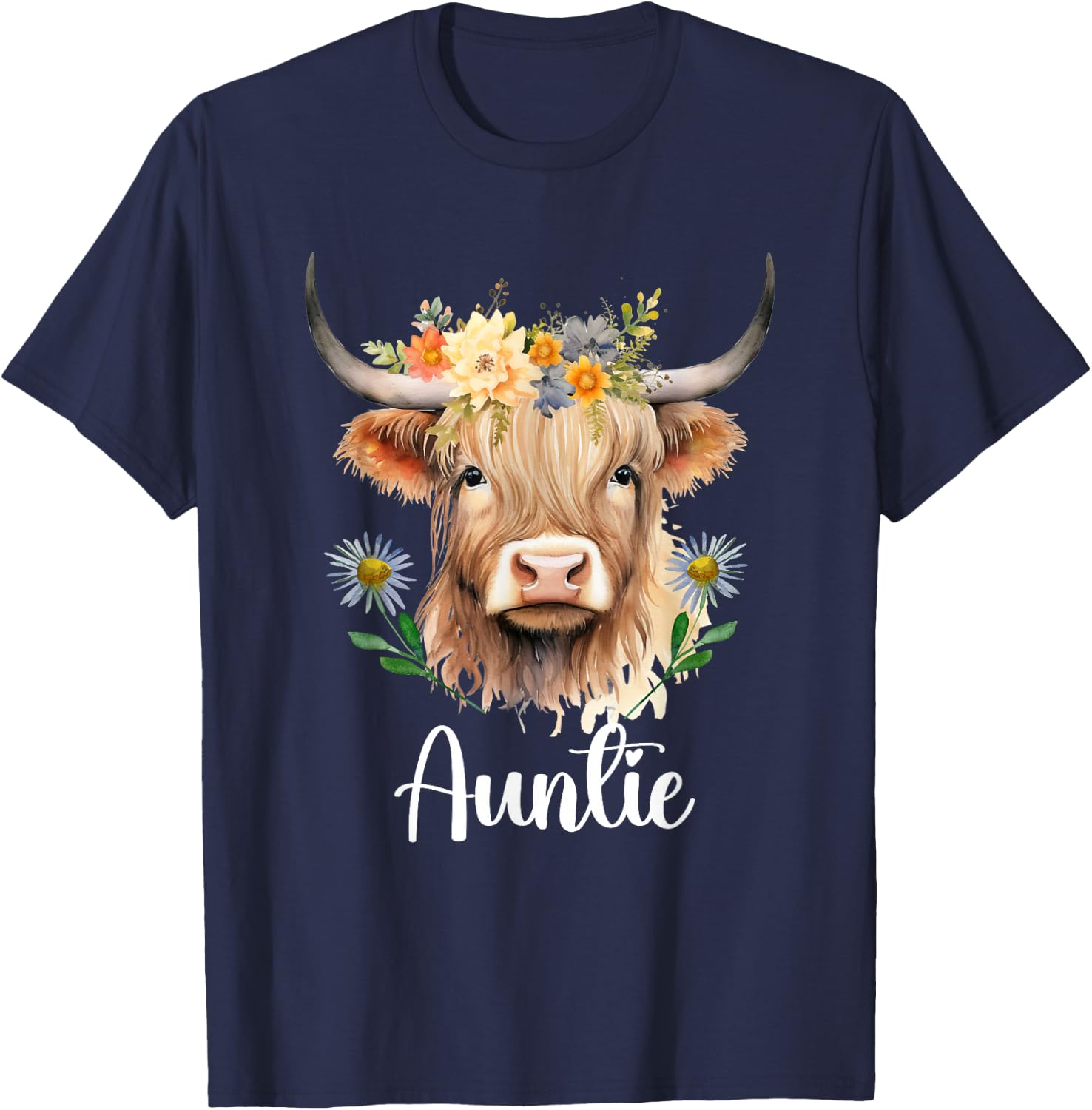 Cow Auntie Birthday Family Matching from niece or nephew T-Shirt - T-Shirt | Navy