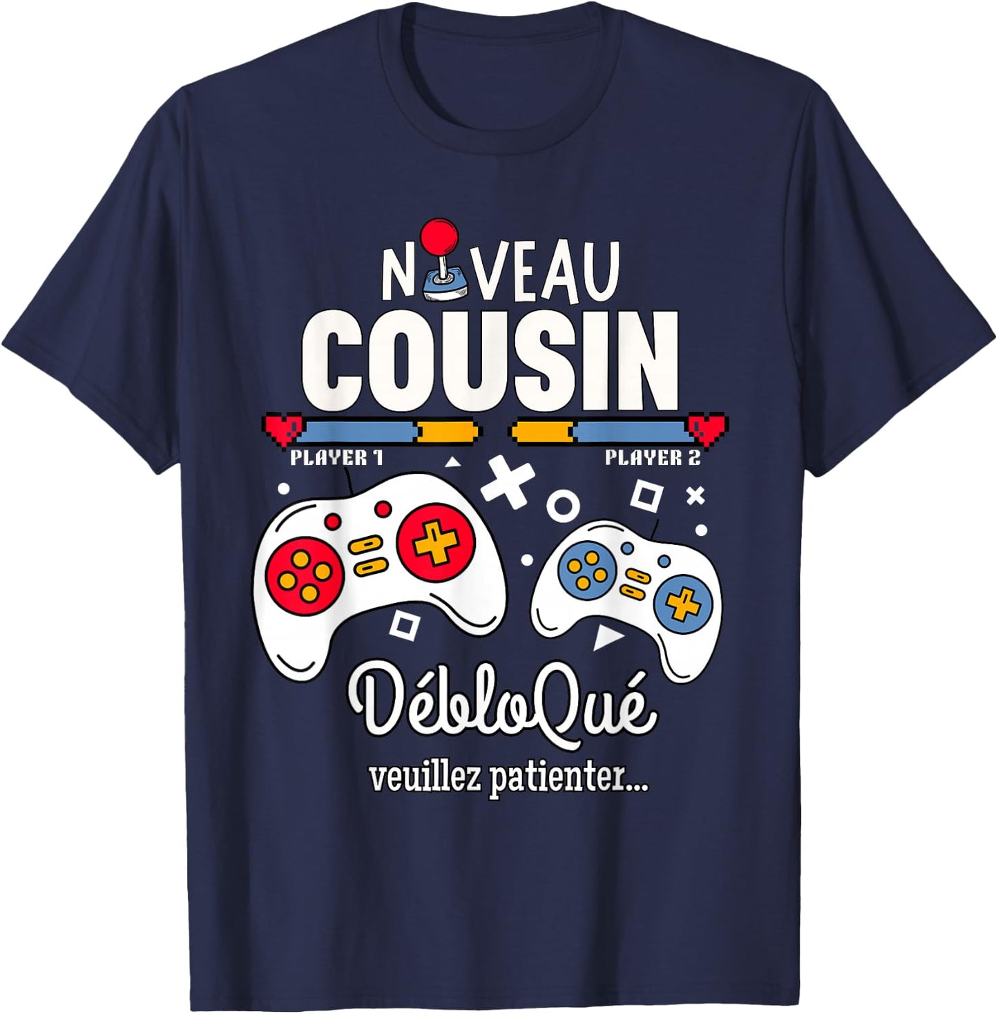 Future Cousin 2025 Gift Soon Cousin Gamer Humor , Black, S T-Shirt - T-Shirt | Navy