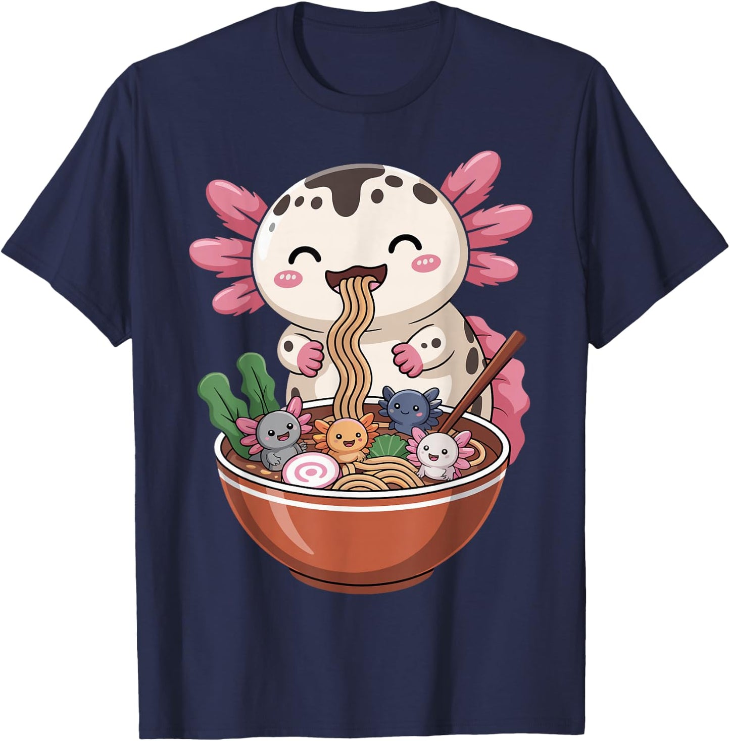 Ramen Axolotl Anime Kawaii Ramen T-Shirt - T-Shirt | Navy
