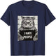 Funny Cat Picture, I Hate People Slogan , black, s T-Shirt - T-Shirt | Navy