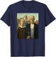 Grant Wood's American Gothic Fine Art Painting Farmers Farm T-Shirt - T-Shirt | Navy