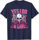 Yes I Do Hit Like A Girl Roller Derby Girl Skull T-Shirt - T-Shirt | Navy