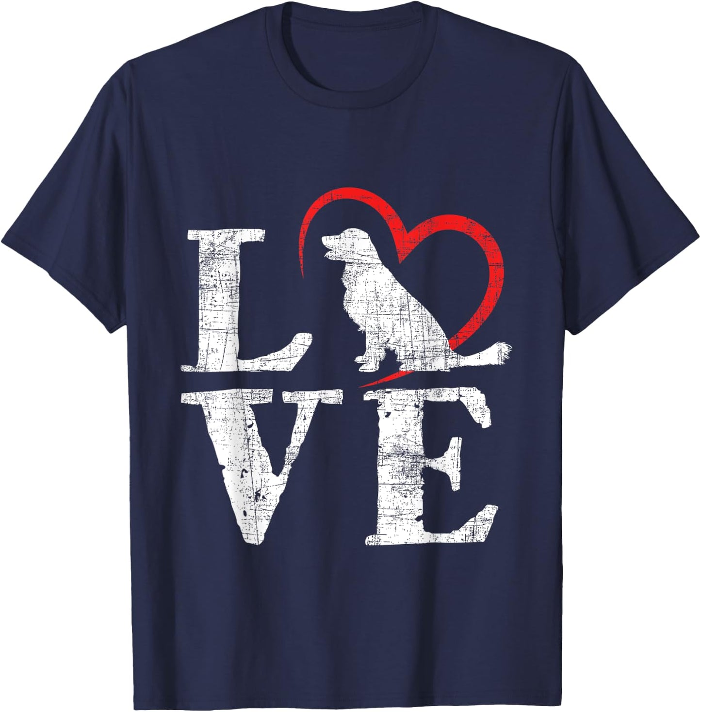 Love Golden Retriever Dog Owner Canine Pet Lover Puppy Women Girls Kids T-Shirt - T-Shirt | Navy