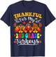 Thankful For My 2nd Grade Turkeys Thanksgiving Teacher Fall T-Shirt - T-Shirt | Navy