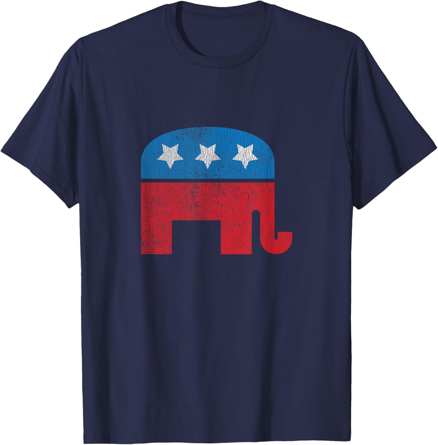 Distressed Republican Elephant T-Shirt - T-Shirt | Navy