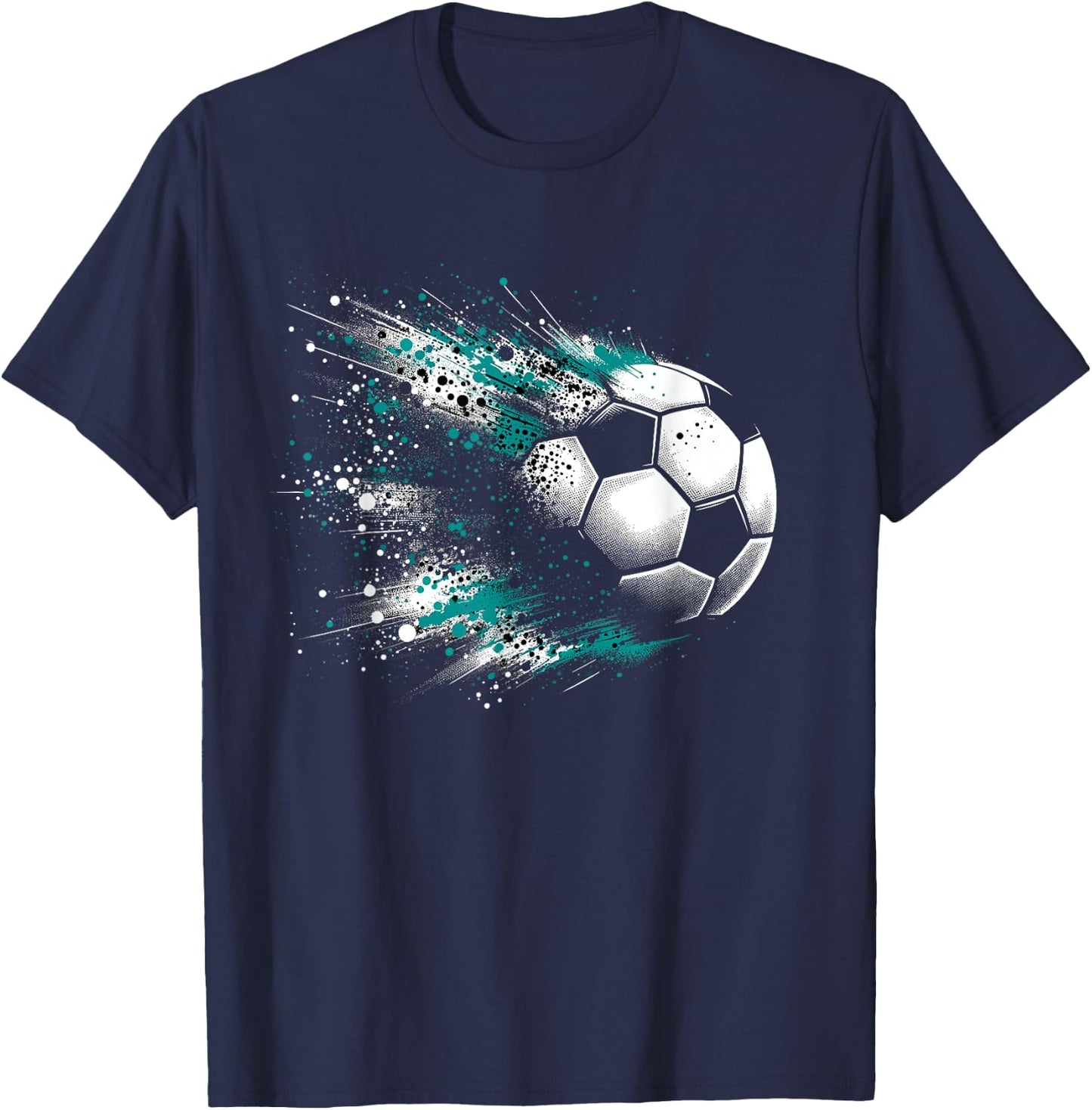Soccer Ball Splash Art Soccer Fan Football Lover Player T-Shirt - T-Shirt | Navy
