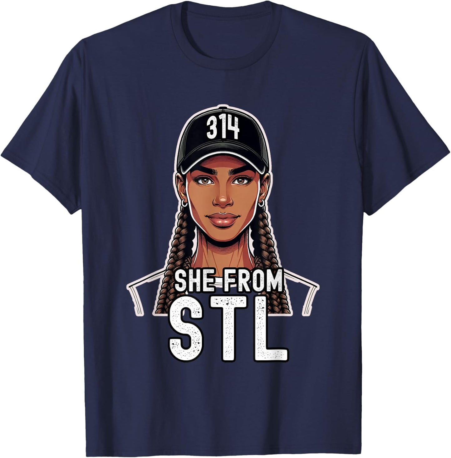 From St. Louis STL Hometown 314 Area Code T-Shirt - T-Shirt | Navy