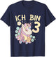Children's 3rd Birthday Unicorn Children's Birthday Party , black T-Shirt - T-Shirt | Navy