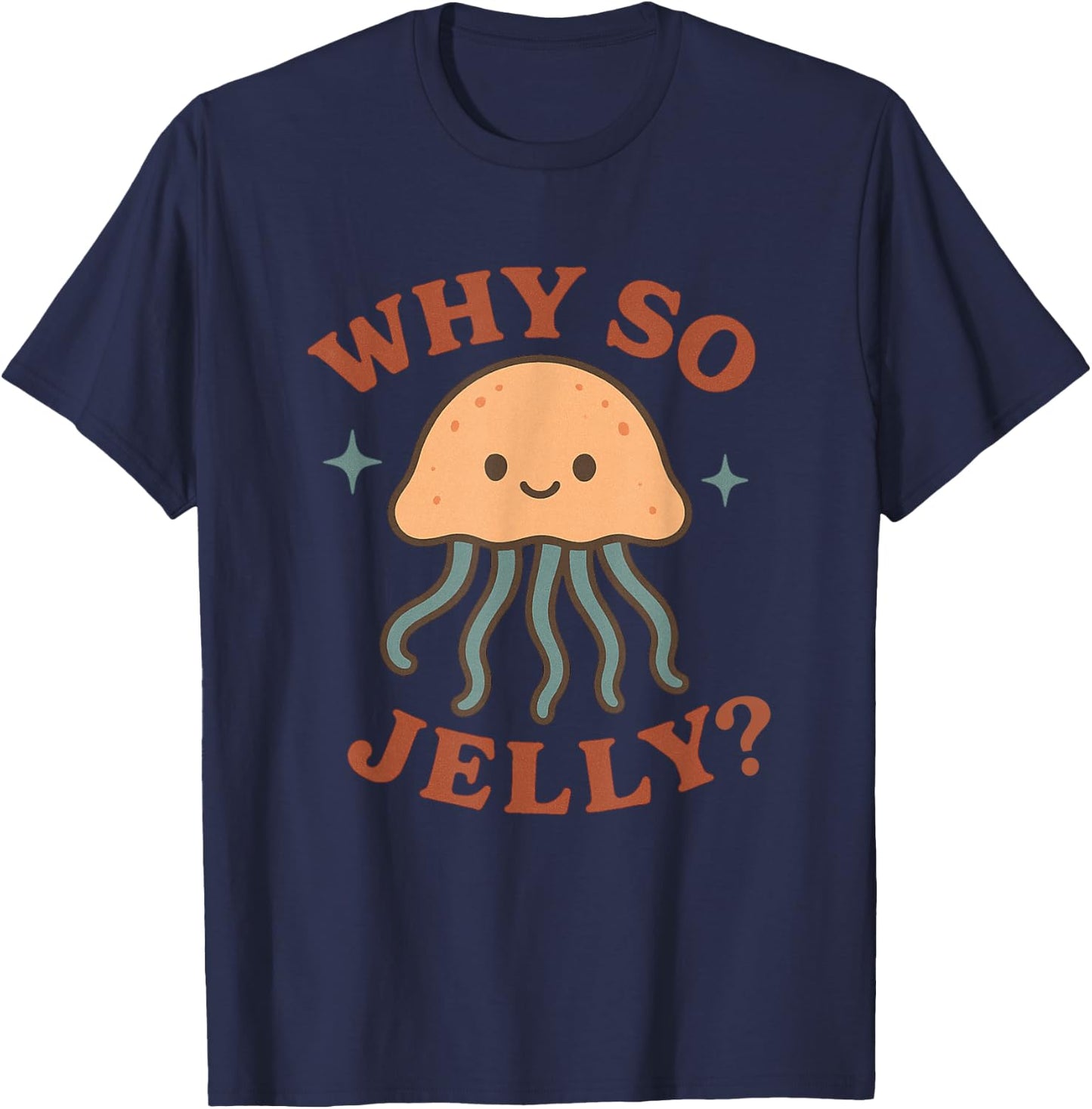 Cute Jellyfish Design Graphic T-Shirt - T-Shirt | Navy