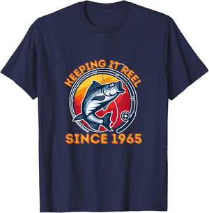 Keeping It Reel Since 1965 - Fun Fishing T-Shirt - T-Shirt | Navy