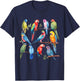 Colorful Parrot Watercolor T-Shirt - T-Shirt | Navy