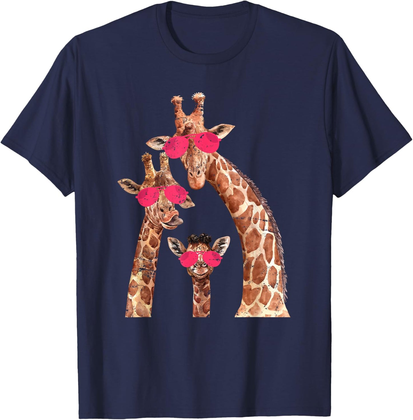 Giraffe Family Giraffe T-Shirt - T-Shirt | Navy