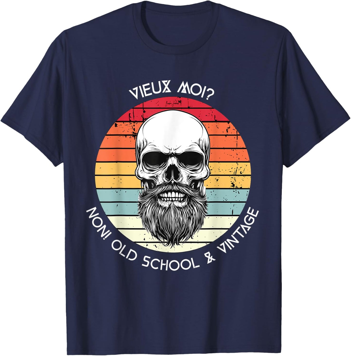 Old Me? No! Old School & Vintage Husband Gift , Black, S T-Shirt - T-Shirt | Navy