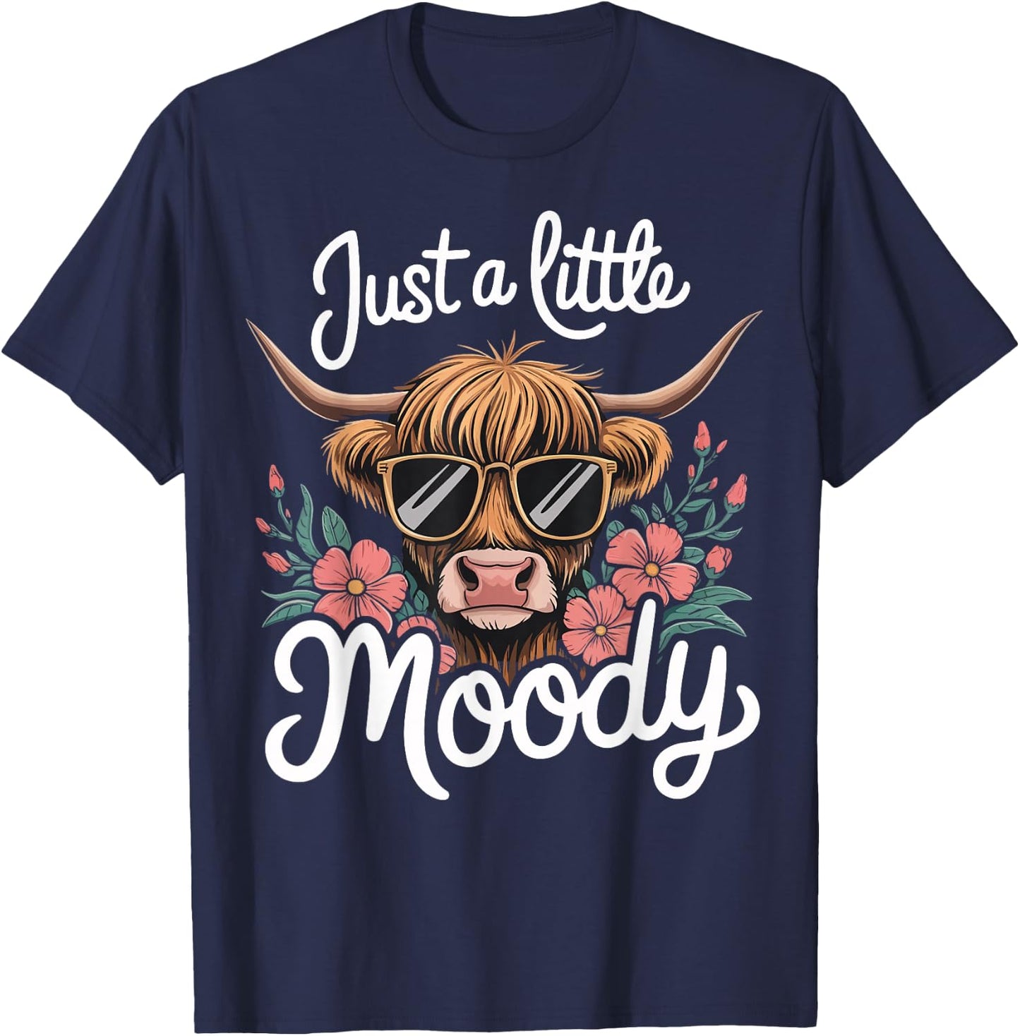 Cow Just A Little Moody T-Shirt - T-Shirt | Navy