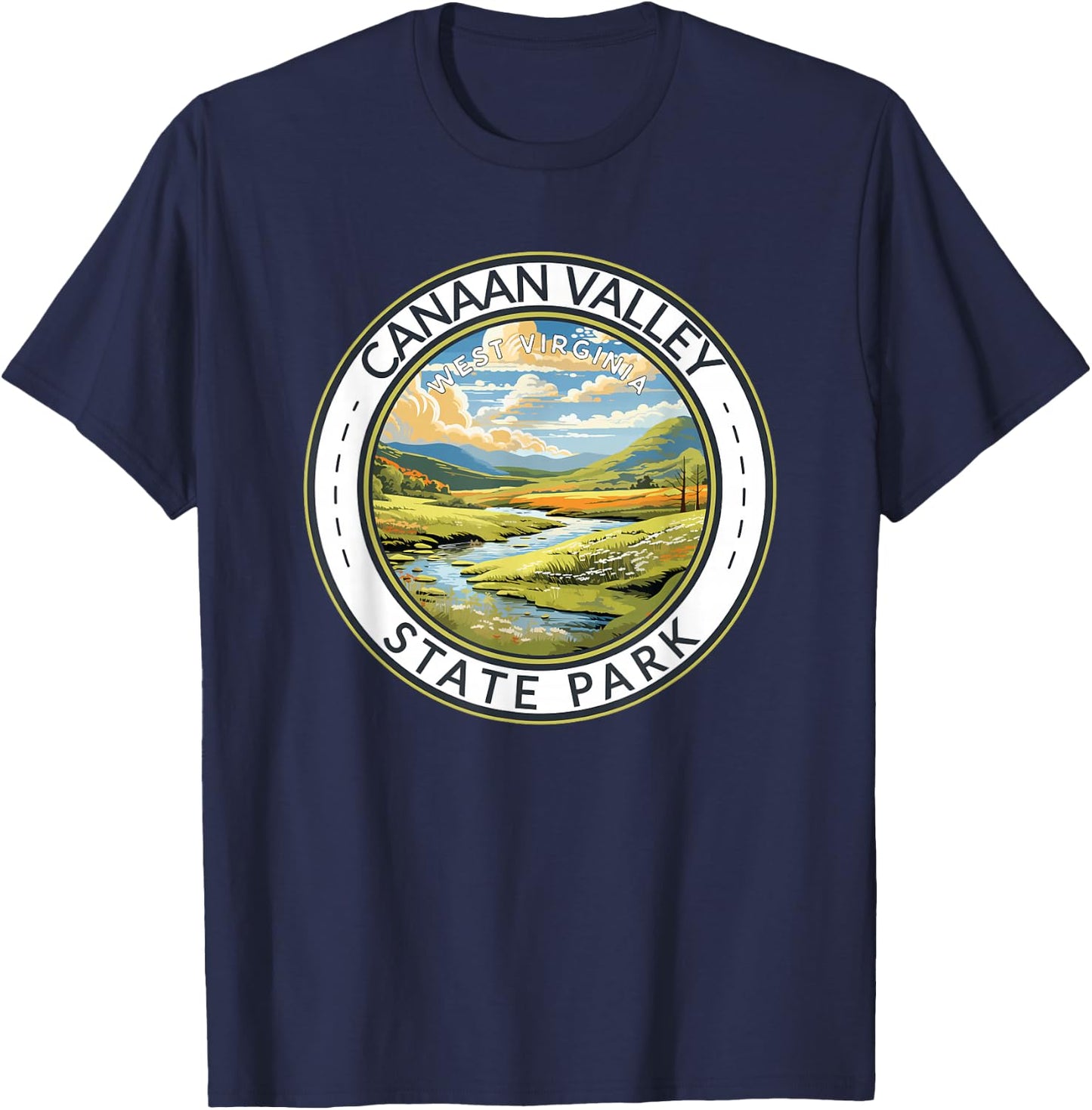 Canaan Valley State Park Badge West Virginia Travel Vintage T-Shirt - T-Shirt | Navy