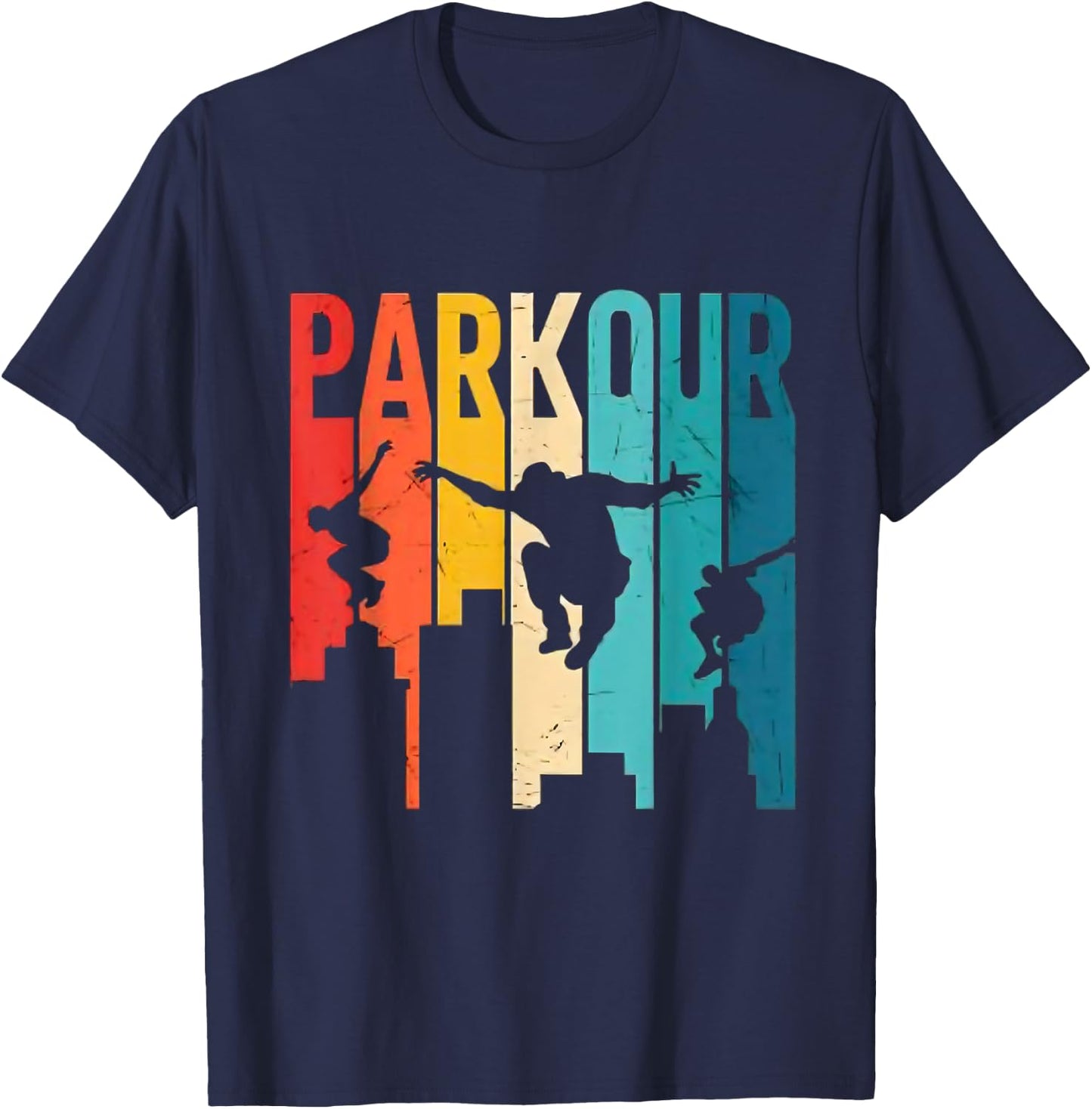 Vintage Parkour Jungen Shirt Parkour Lovers für Männer und Mädchen T-Shirt - T-Shirt | Navy