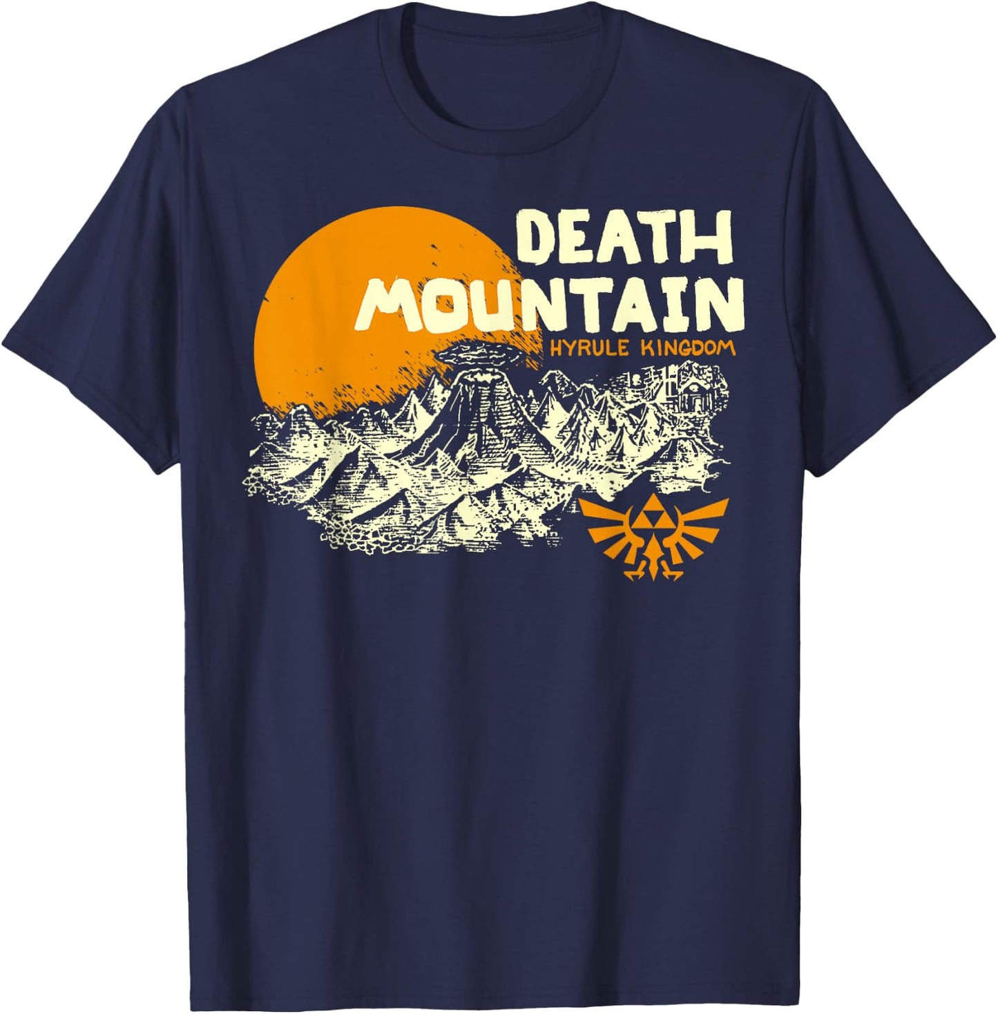 Nintendo Legend Of Zelda Hyrule Death Mountain Scenery T-Shirt - T-Shirt | Navy