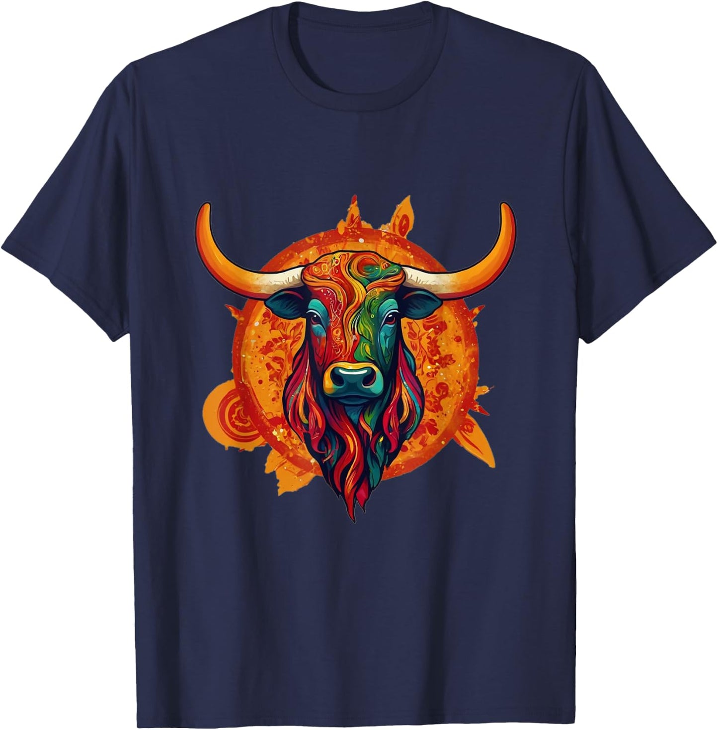 Pfingstochse - Bunter Ochse zu Pfingsten T-Shirt - T-Shirt | Navy