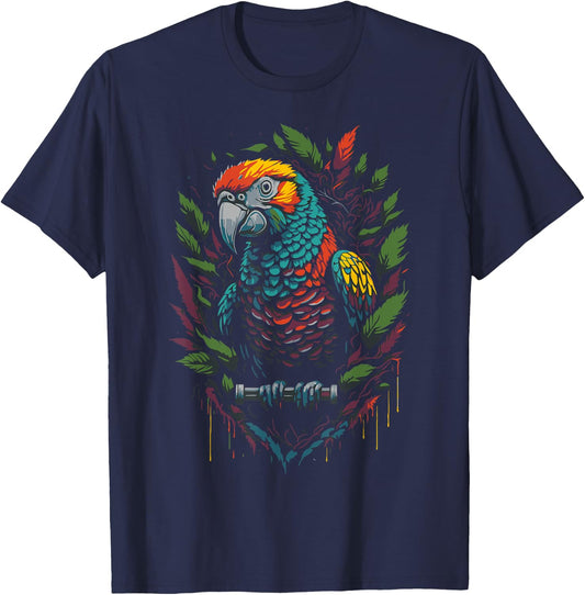 Colorful Parrot T-Shirt - T-Shirt | Navy