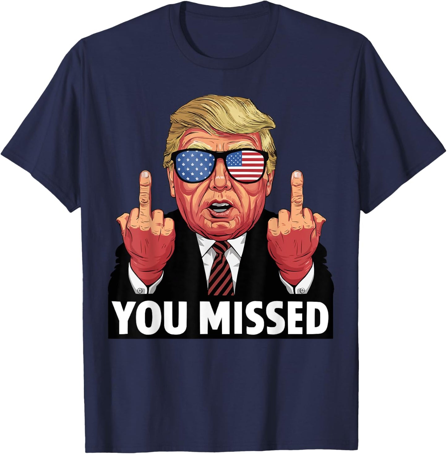 Shot Republican Pro Trump, President 2024 T-Shirt - T-Shirt | Navy