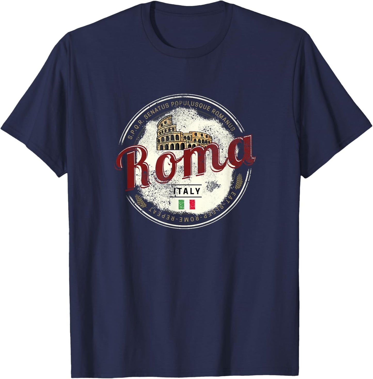 Rom Italien Kolosseum Vintage Souvenir T-Shirt - T-Shirt | Navy