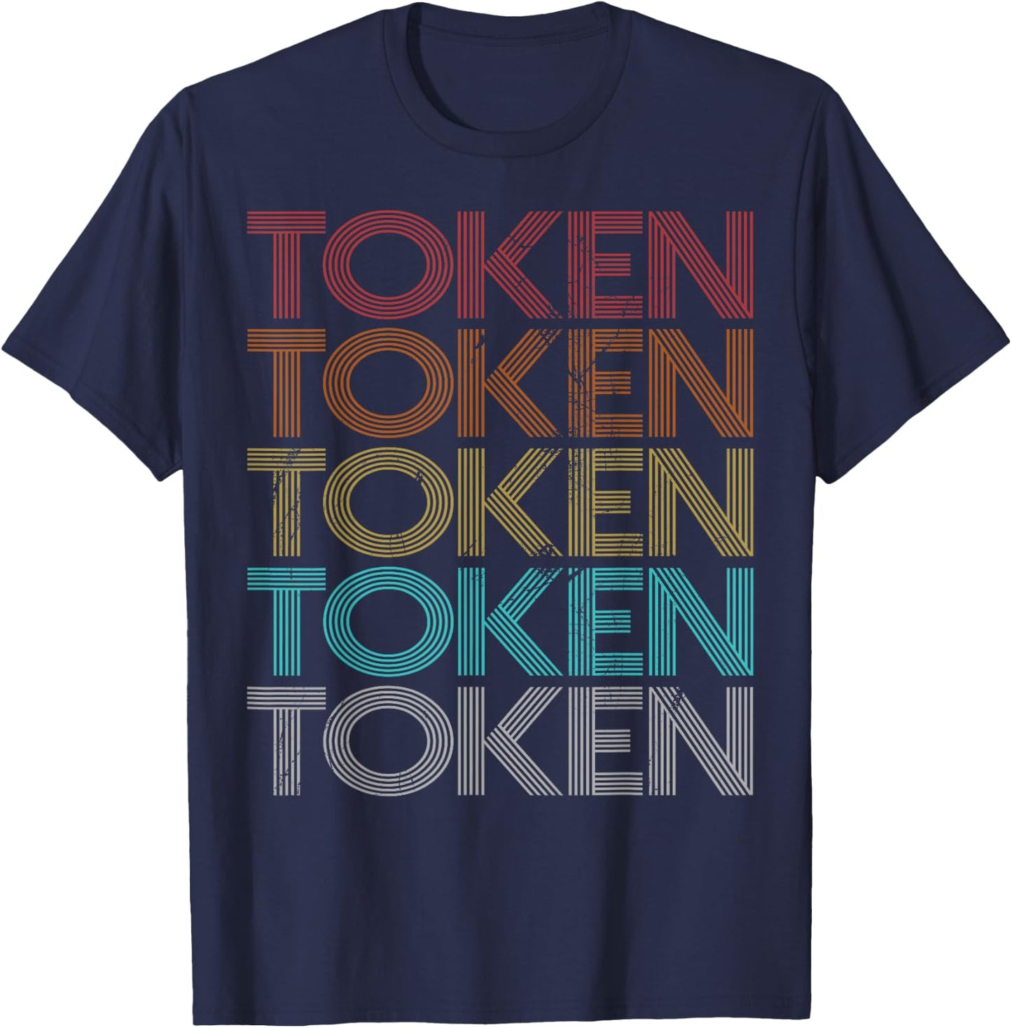 Retro Vintage Token T-Shirt - T-Shirt | Navy