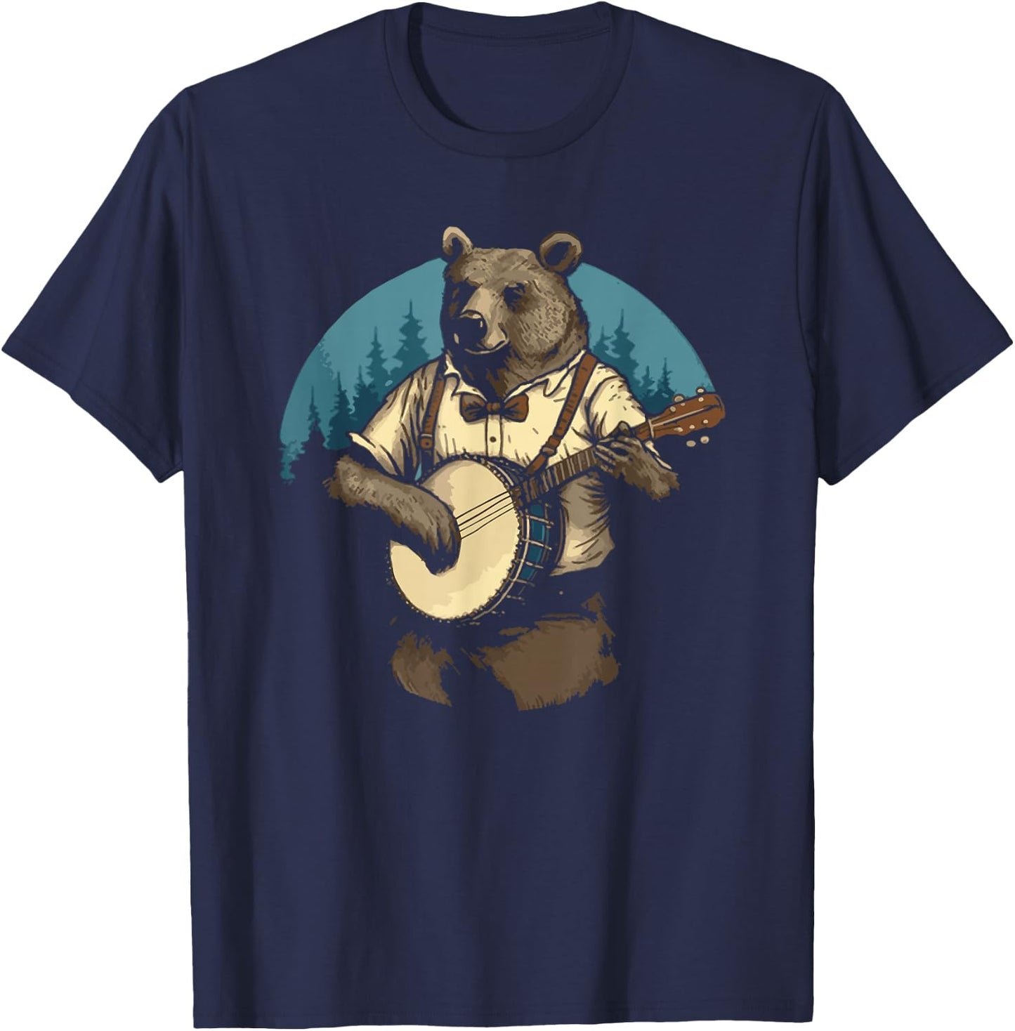 Country Music Bear Banjo Player Awesome Folk T-Shirt - T-Shirt | Navy