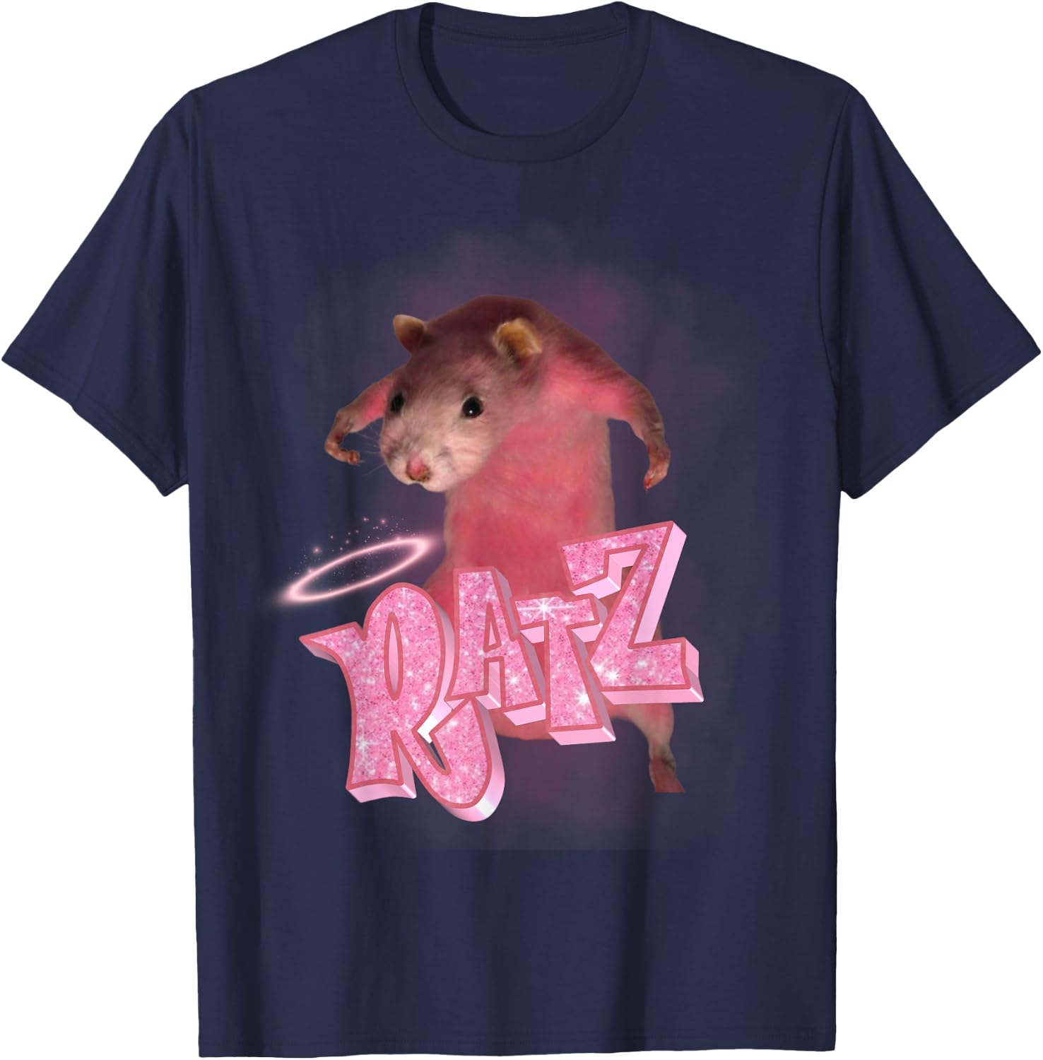 Ratz Meme Funny Rat Funny Mouse Ratz Pink Ratz Mouse T-Shirt - T-Shirt | Navy