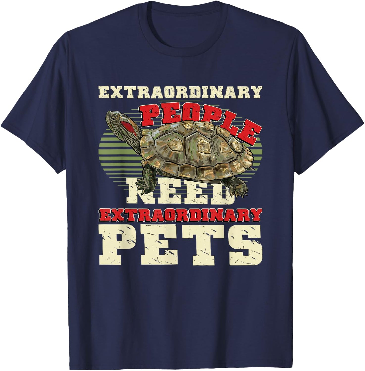 Pet Turtle Keepers Red-Eared Slider Turtle T-Shirt - T-Shirt | Navy