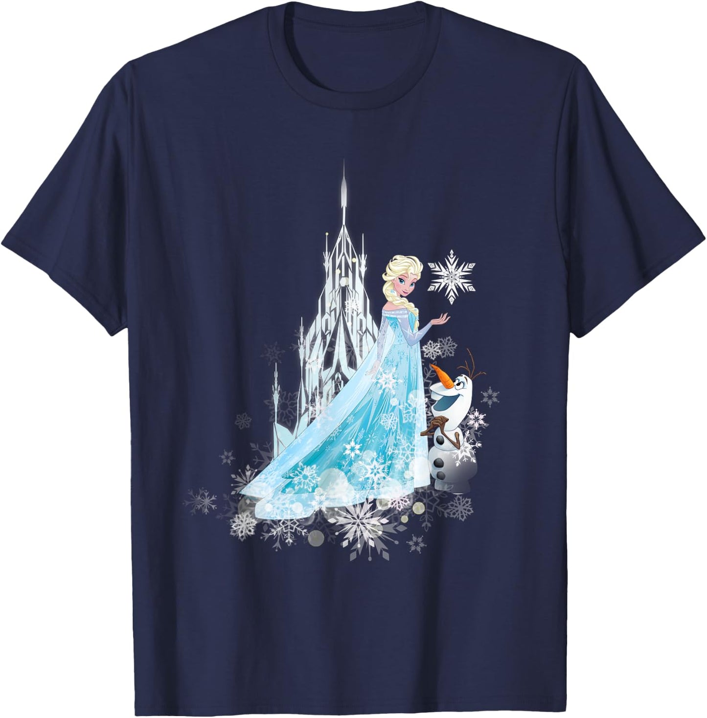 Frozen Elsa And Olaf Winter Magic T-Shirt - T-Shirt | Navy