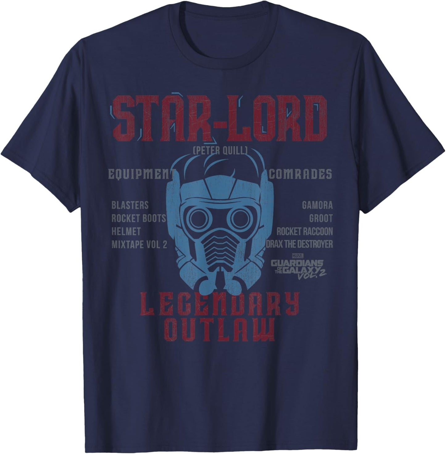 Marvel Guardians of The Galaxy Vol. 2 Star-Lord Schematic T-Shirt - T-Shirt | Navy