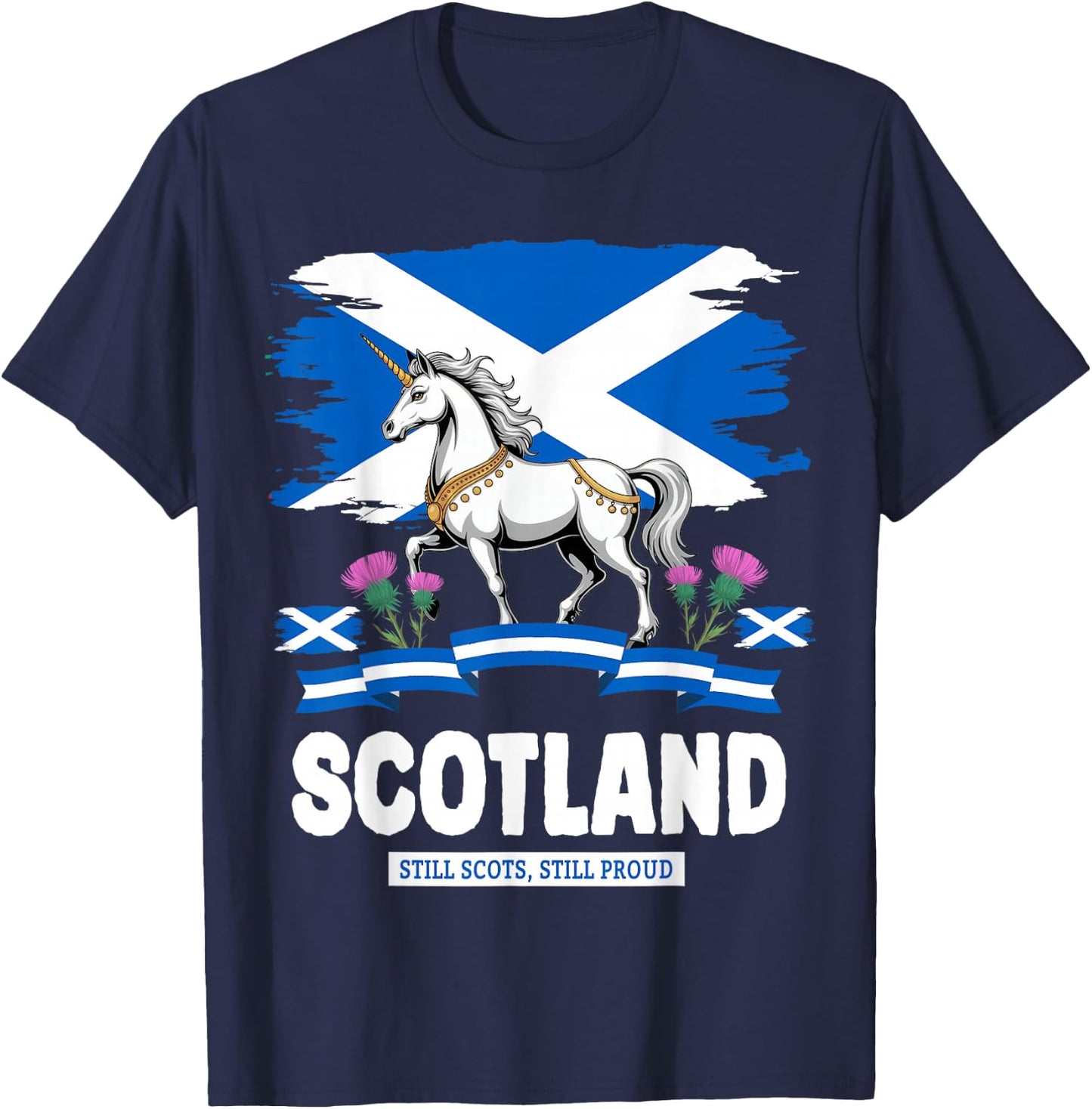 Scottish Unicorn Outfit Idea For Toddlers & Kids Scotland T-Shirt - T-Shirt | Navy