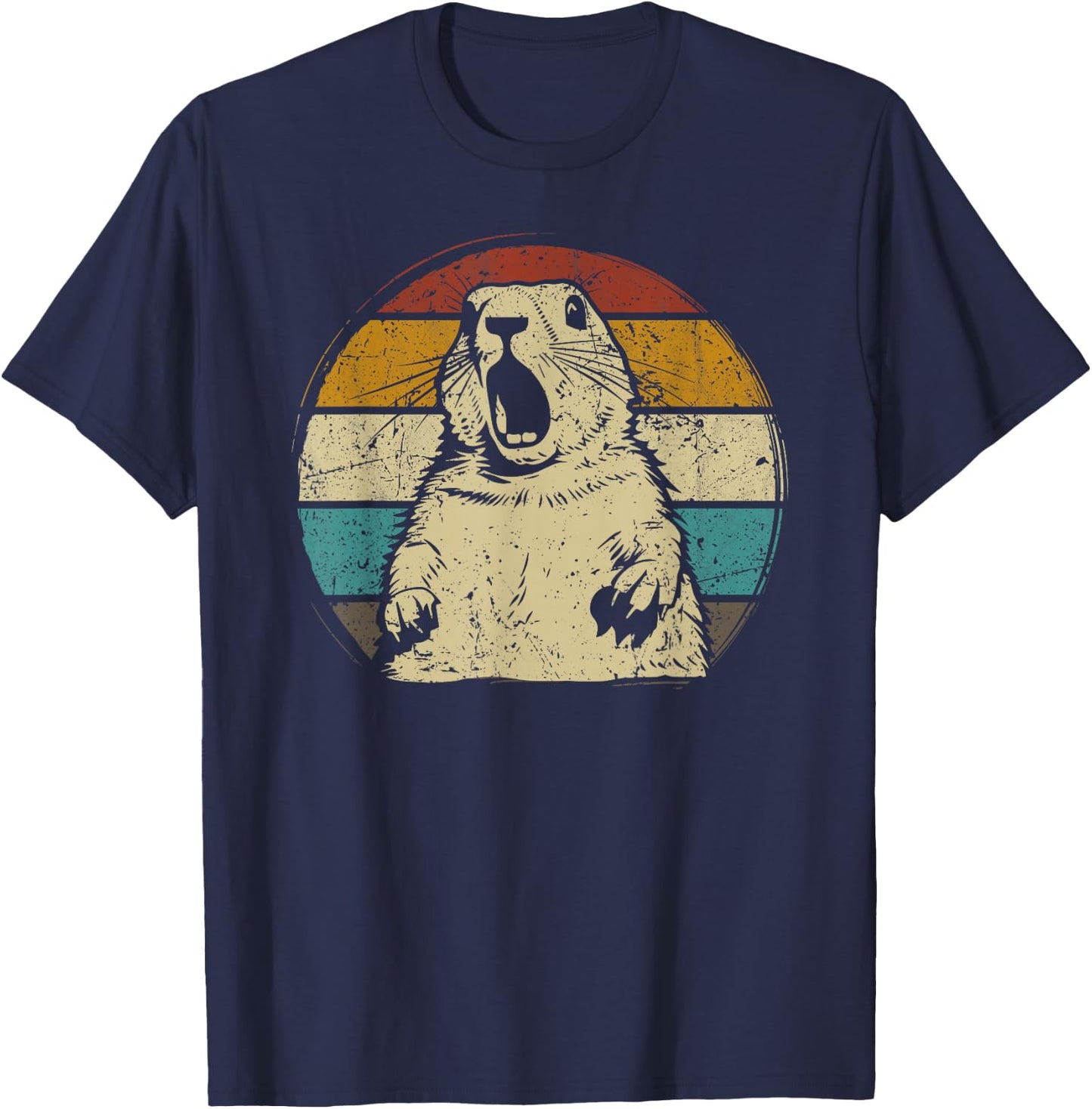 Prairie dog vintage for Prairie Dog Lover 60s 70s Retro T-Shirt - T-Shirt | Navy