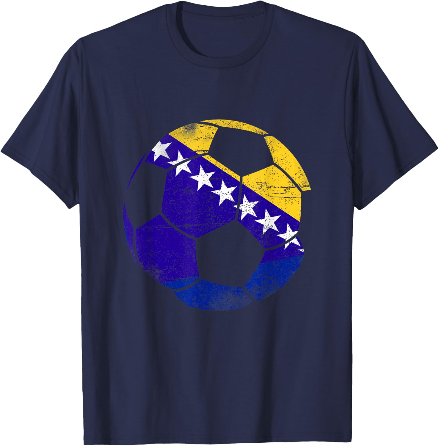 Bosnien-Fußball, Bosnien, Bosnien-Flagge. T-Shirt - T-Shirt | Navy