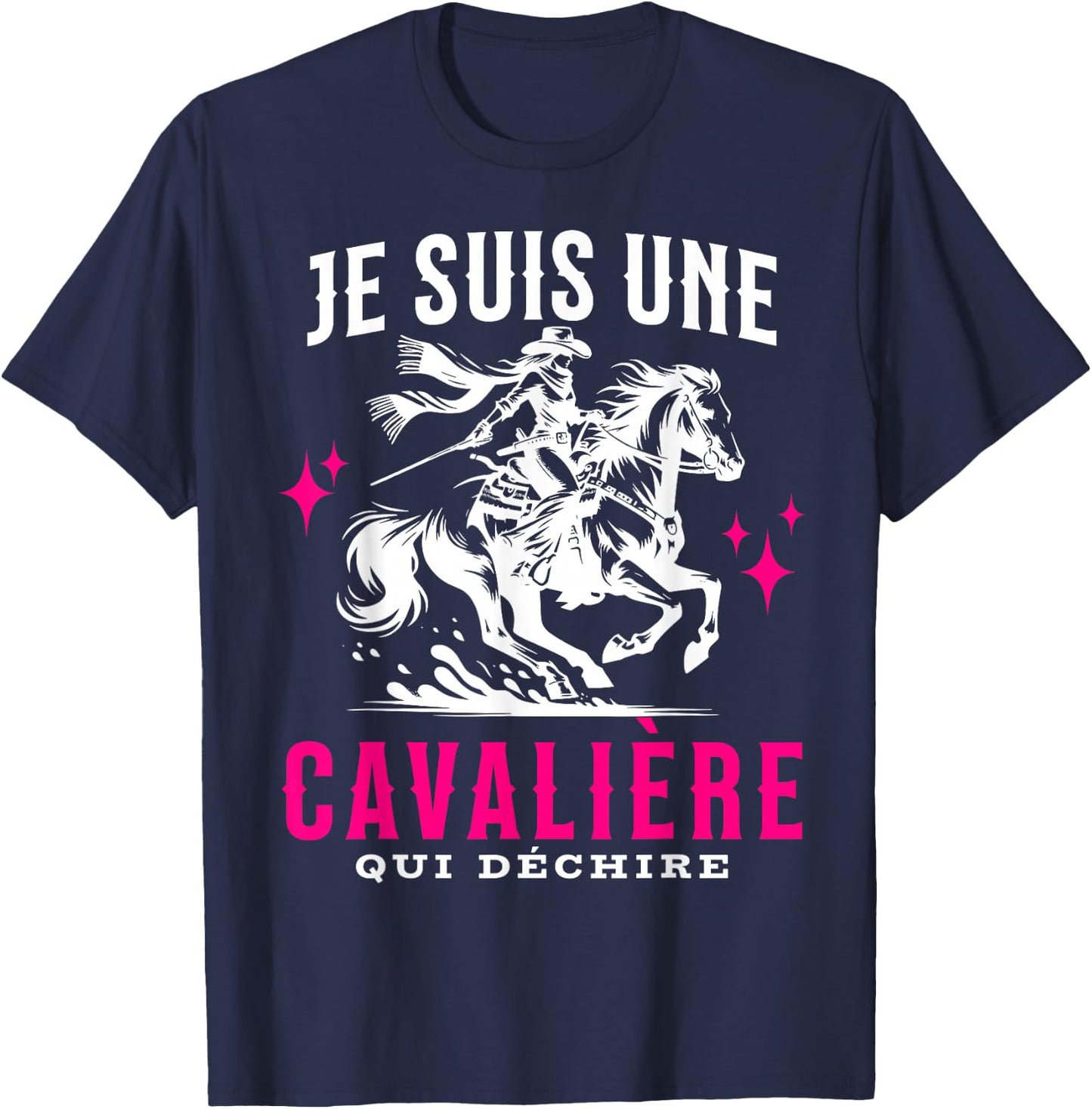 Girl Riding Horse Je Suis Une Rider Qui Déchire , Black, S T-Shirt - T-Shirt | Navy
