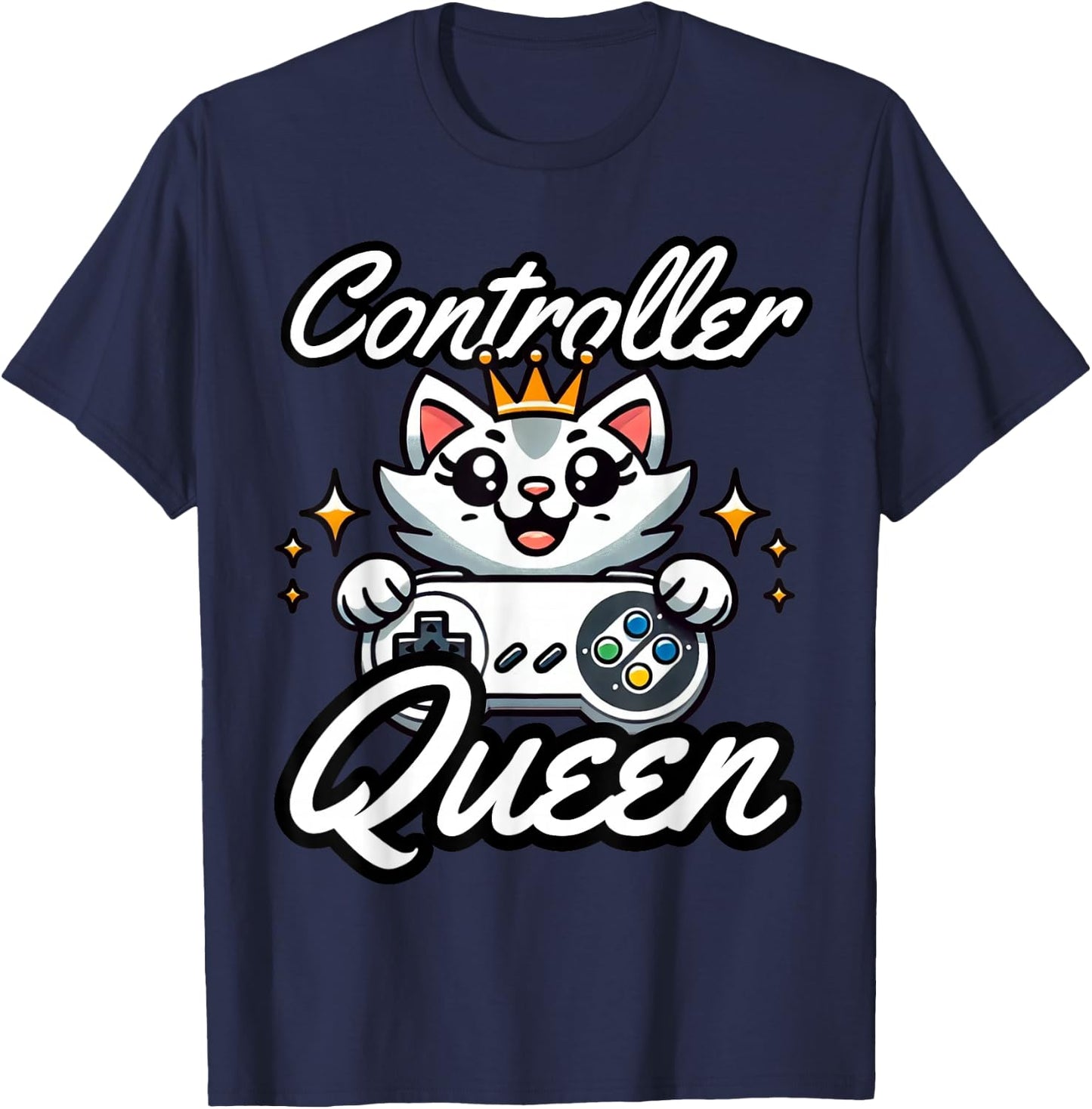 Gamer Girl Cat Gaming Cute Video Game Women Girls T-Shirt - T-Shirt | Navy