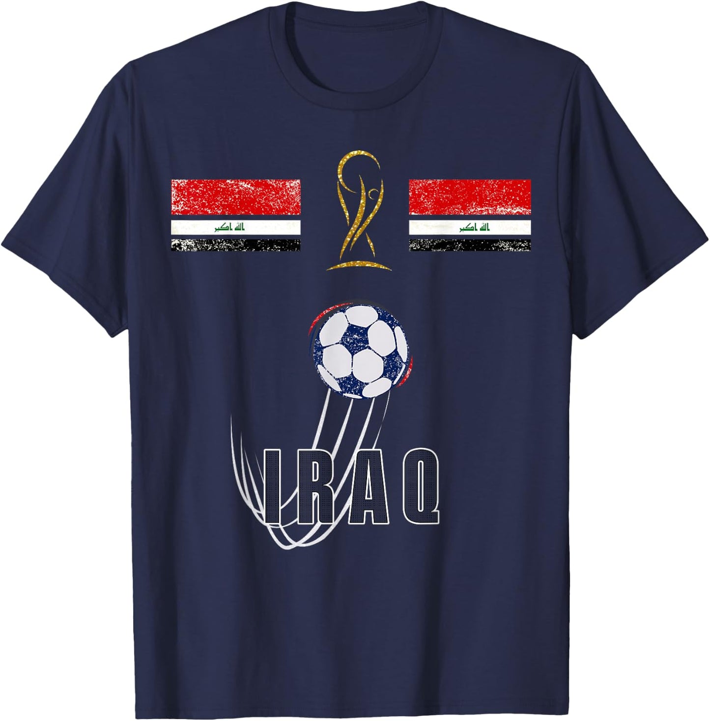Iraq Flag Iraqi Pride Lovers Retro T-Shirt - T-Shirt | Navy