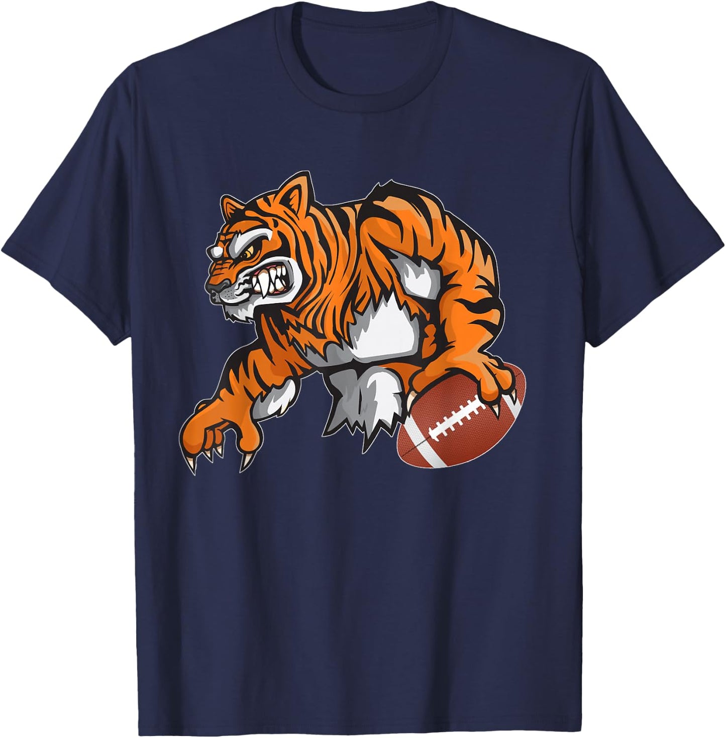 Tiger Football High School College Fan T-Shirt - T-Shirt | Navy