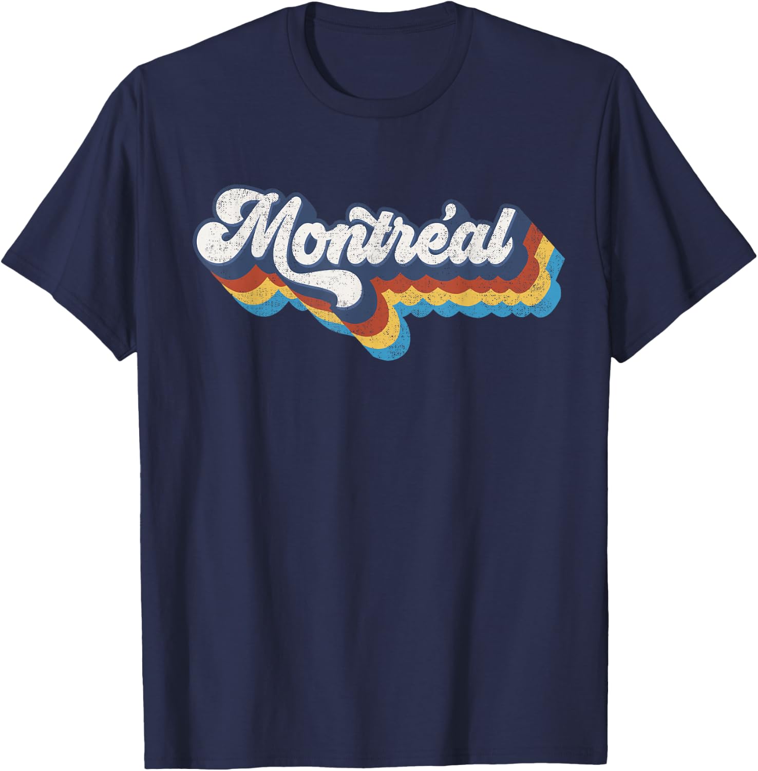 Montreal Canada - Retro 70s French Canadian Vintage Montreal T-Shirt - T-Shirt | Navy
