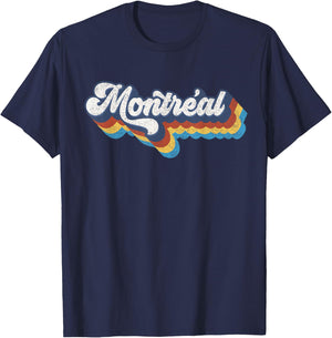Montreal Canada - Retro 70s French Canadian Vintage Montreal T-Shirt - T-Shirt | Navy