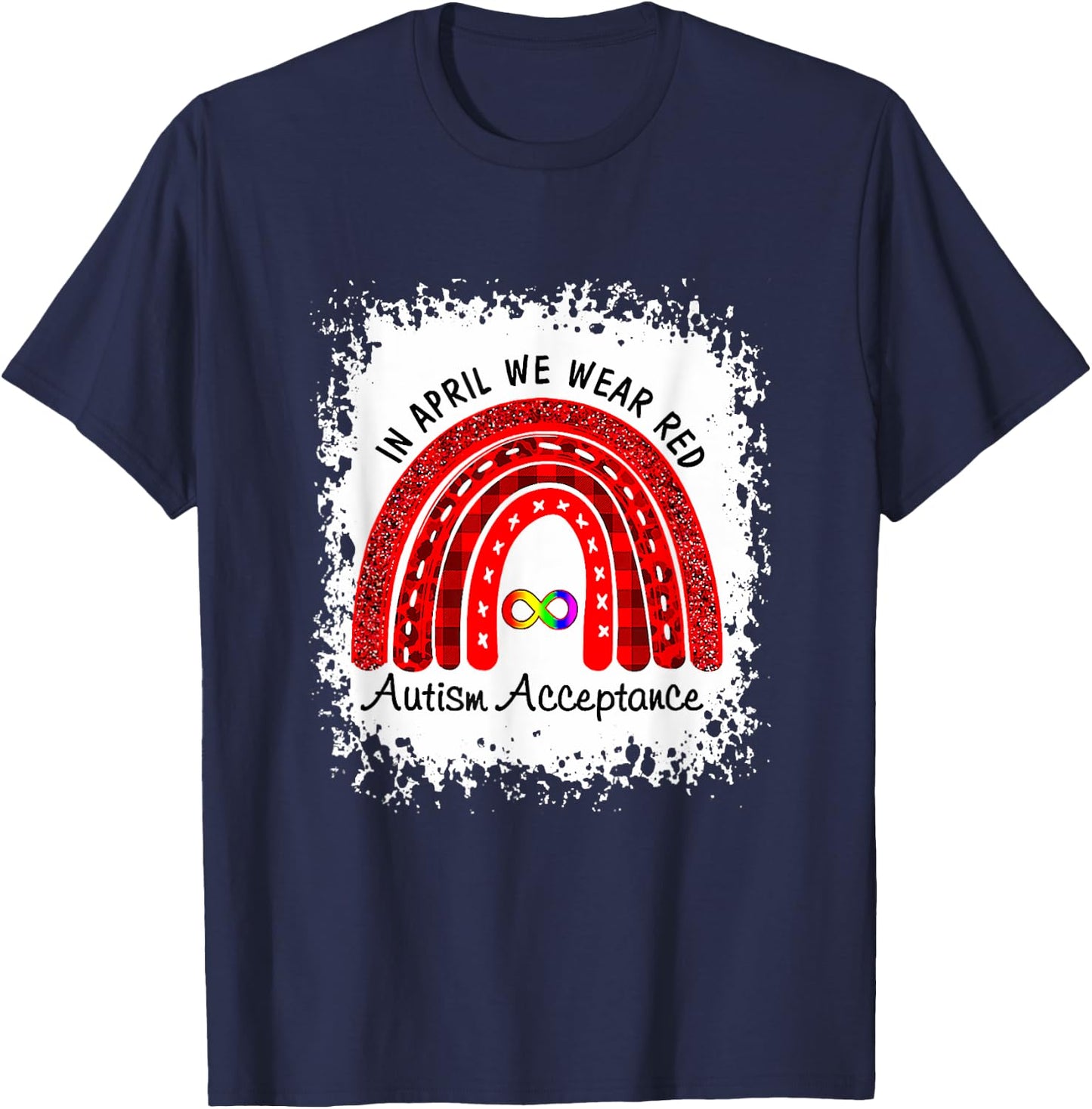 In April Wear Red Instead Autism-Acceptance T-Shirt - T-Shirt | Navy