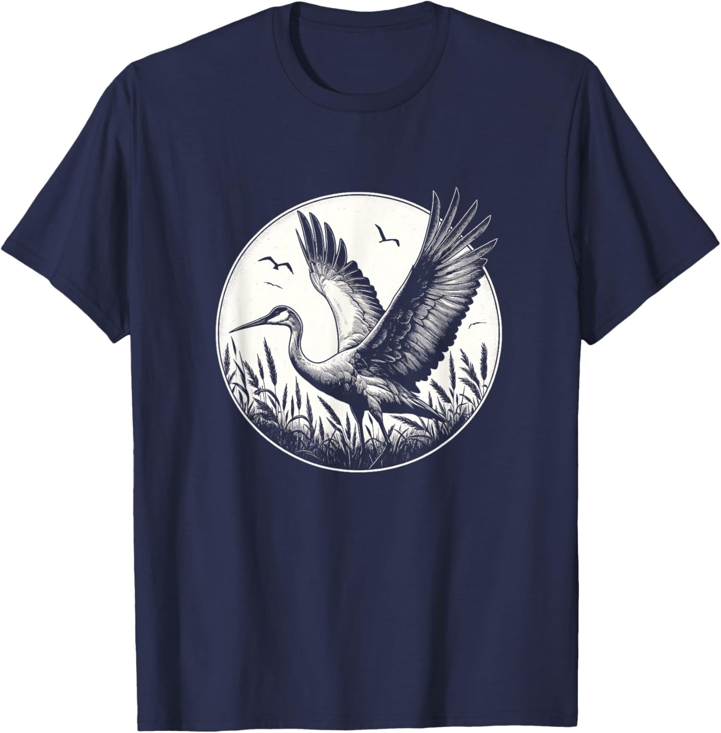 Canada Crane Bird Graphic Design T-Shirt - T-Shirt | Navy