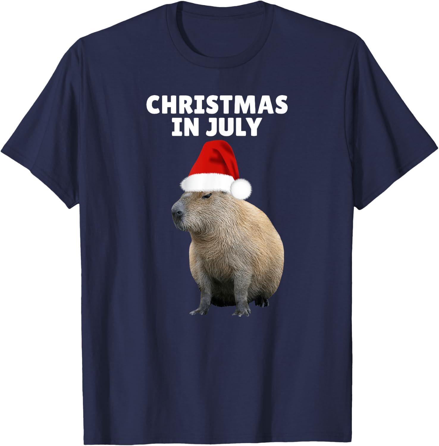 Christmas in July Capybara Ok I Pull Up T-Shirt - T-Shirt | Navy