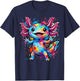 Cute Axolotl Colorful Kawaii T-Shirt - T-Shirt | Navy