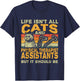 Retro Life Isn't All Cats And Physical Therapist Assistant T-Shirt - T-Shirt | Navy