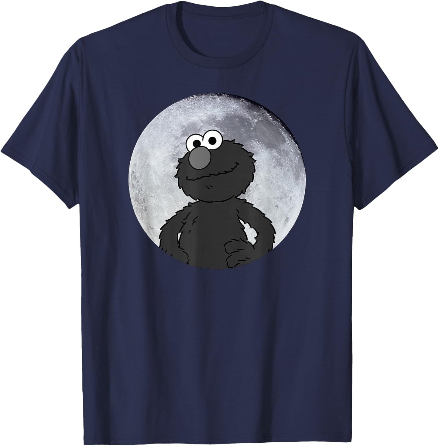 Elmo in the Moonlight Shadow Moonnight Moon , black T-Shirt - T-Shirt | Navy