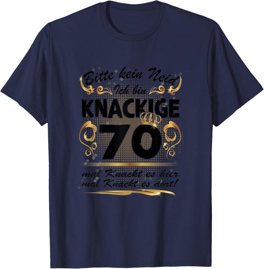 Women's 70 Years Old Grandma Mama 70th Birthday Sayings Funny Women , White, s T-Shirt - T-Shirt | Navy