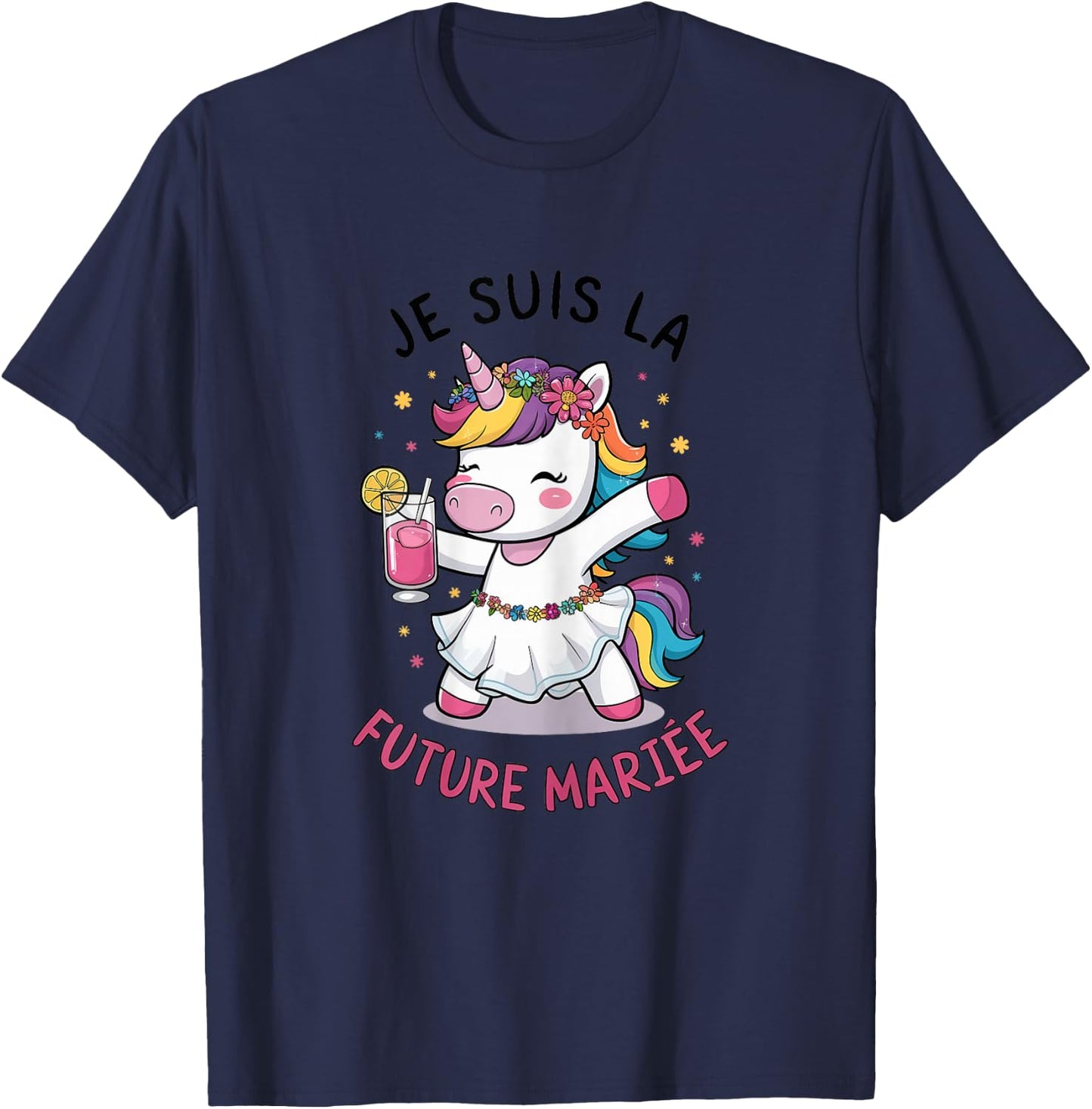 Je Suis La Future Bride Wedding Woman Unicorn , white T-Shirt - T-Shirt | Navy